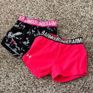 Under Armour Kids' Pink and Black Shorts Duo